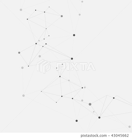 Technology abstract background with connected line and dots. Vector geometric illustration 43045662