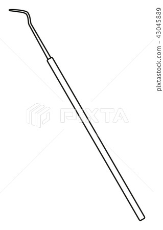 Line art black and white dental probe Line art black and white dental probe 43045889