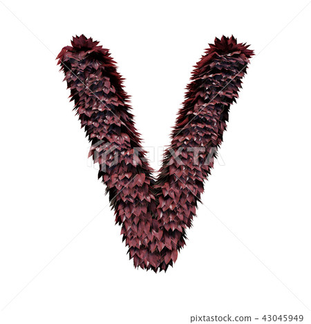 Foliage Letter, 3D Rendering Foliage Letter, 3D Rendering 43045949