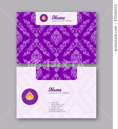 A template for the two sides of the business card, decorated wi A template for the two sides of the business card, decorated wi 43046933