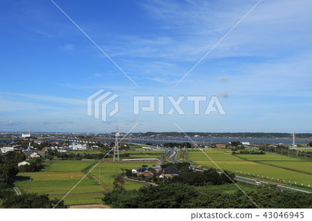 View from Kashima castle ruins in Kashima city, Ibaraki prefecture 43046945