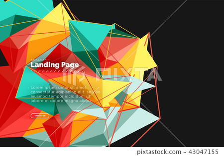 Polygonal geometric design, abstract shape made of triangles, trendy background Polygonal geometric design, abstract shape made of triangles, trendy background 43047155
