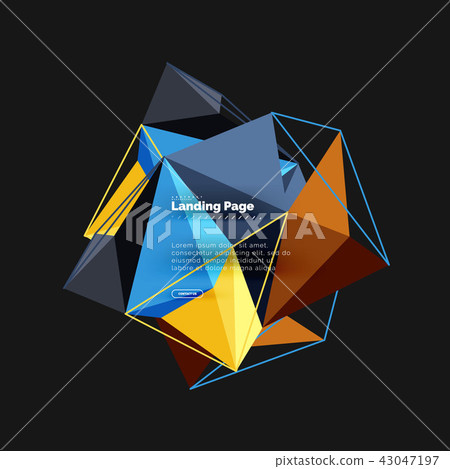 Polygonal geometric design, abstract shape made of triangles, trendy background Polygonal geometric design, abstract shape made of triangles, trendy background 43047197