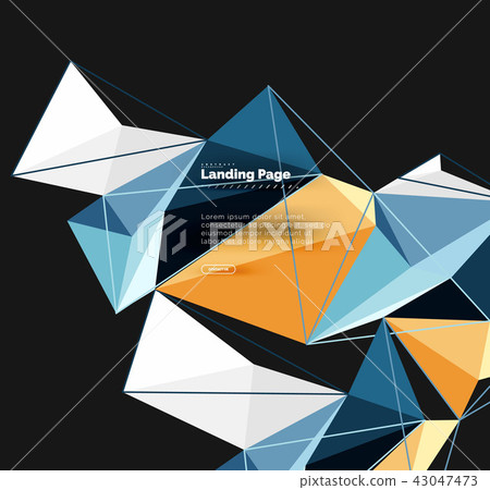 Vector 3d triangle abstract background, polygonal geometric design Vector 3d triangle abstract background, polygonal geometric design 43047473