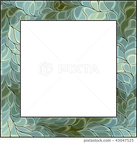 Vector stained-glass window frame for photography. 43047525