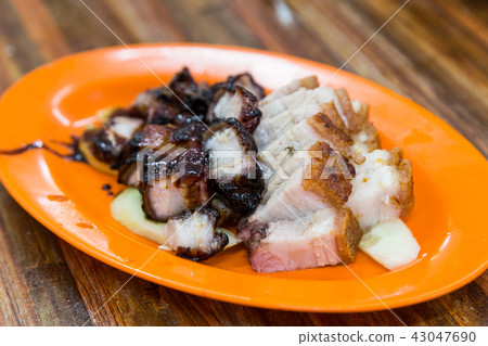 Simple serving of Chinese style roast pork Simple serving of Chinese style roast pork 43047690