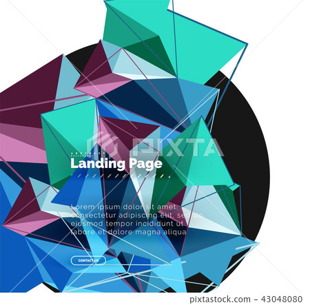 Vector 3d triangle abstract background, polygonal geometric design 43048080