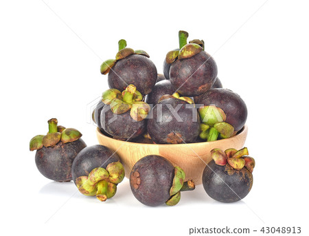 Mangosteen isolated on white background. Mangosteen isolated on white background. 43048913
