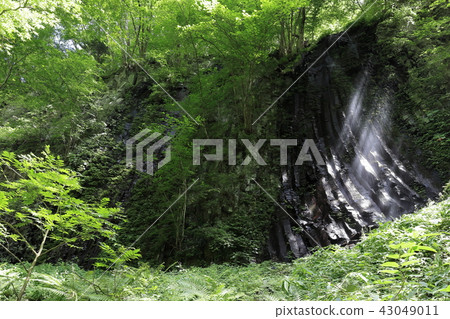 Sukkanizawa Yuhi no Taki Pillar-like joint seen at the end point of the walkway and underwater waterfall 43049011