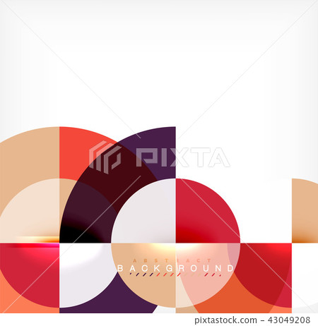 Minimal circle abstract background design, multicolored template for business or technology 43049208