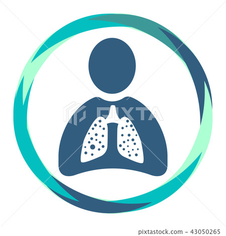 Human silhouette shape icon with sick lungs  43050265