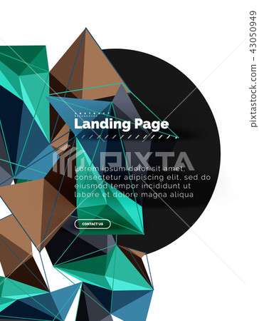 Vector 3d triangle abstract background, polygonal geometric design 43050949