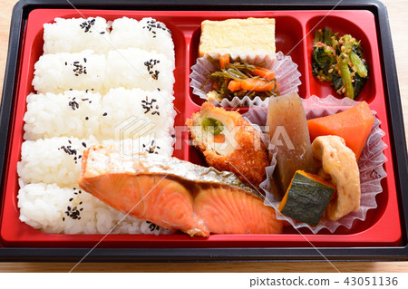 午餐盒的美味鮭魚的窗簾 43051136