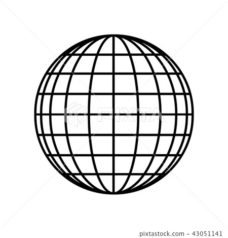 Earth Globe sign. Vector. Filled black icon at white background. 43051141