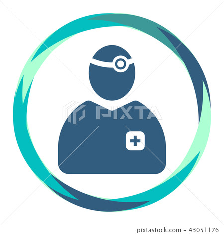 Doctor  icon with medical tools in abstract circle 43051176