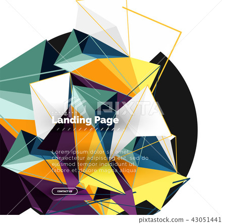 Vector 3d triangle abstract background, polygonal geometric design Vector 3d triangle abstract background, polygonal geometric design 43051441