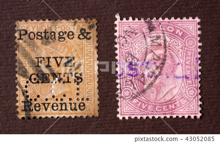 Close up of Old Postal Stamp Album 43052085