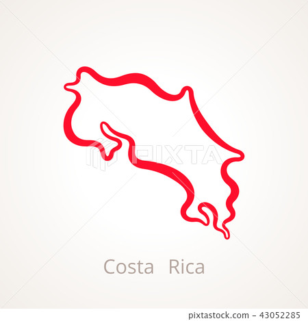 Costa Rica - Outline Map 43052285