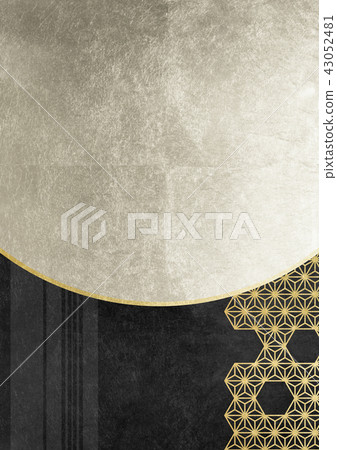 Hemp leaf line gold silver black (background material) 43052481