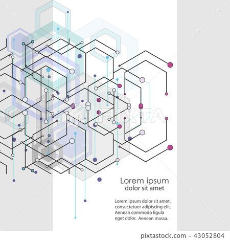 Vector abstract design with hexagons pattern on... - Stock Illustration ...