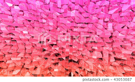 3d render of abstract geometric background with modern gradient colors in low poly style. 3d surface 3d render of abstract geometric background with modern gradient colors in low poly style. 3d surface 43053087