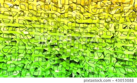3d render of abstract geometric background with modern gradient colors in low poly style. 3d surface 3d render of abstract geometric background with modern gradient colors in low poly style. 3d surface 43053088