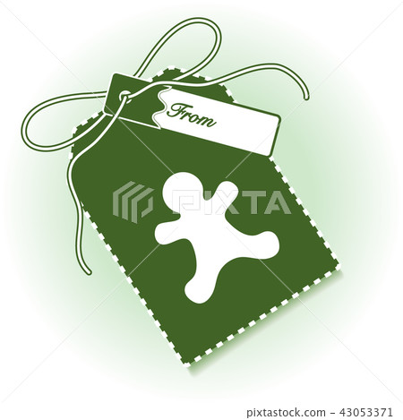 New year and christmas gift tag with gingerbread 43053371