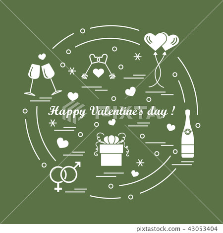 gifts, balloons, stemware, keys, gender symbols, gifts, balloons, stemware, keys, gender symbols, 43053404