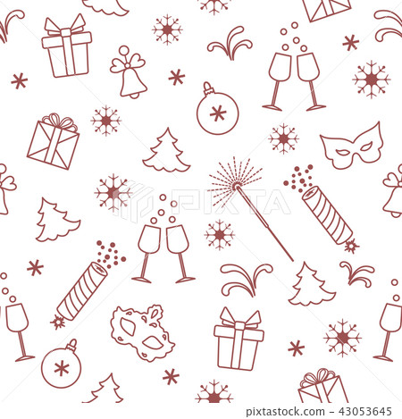 Seamless pattern with new year symbols Seamless pattern with new year symbols 43053645