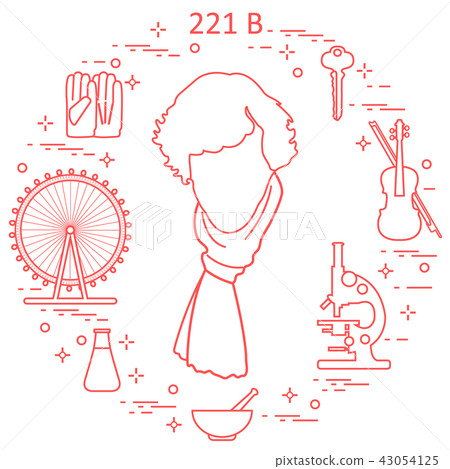 Private detective Sherlock Holmes with variety Private detective Sherlock Holmes with variety 43054125