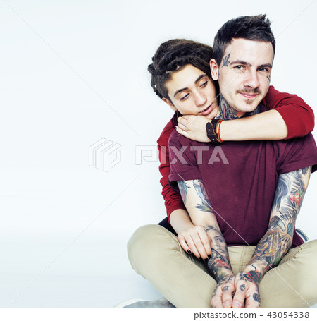 young pretty couple together, lifestyle people concept, boyfrien 43054338