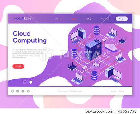 Data Network Cloud Computing Technology Isometric 43055752