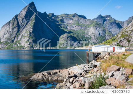 Picturesque fishing town of Reine by the fjord Picturesque fishing town of Reine by the fjord 43055783