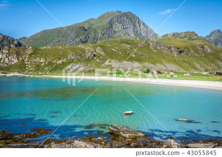Beautiful view to Eggum beach in Norway, Beautiful view to Eggum beach in Norway, 43055845