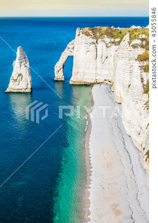 The famous cliffs at Etretat in Normandy, France 43055846