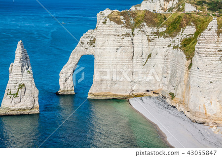 The famous cliffs at Etretat in Normandy, France 43055847