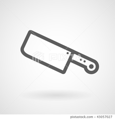 Butcher knife line icon on white background 43057027