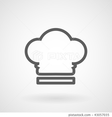 Chef hat line icon on white background, vector Chef hat line icon on white background, vector 43057035