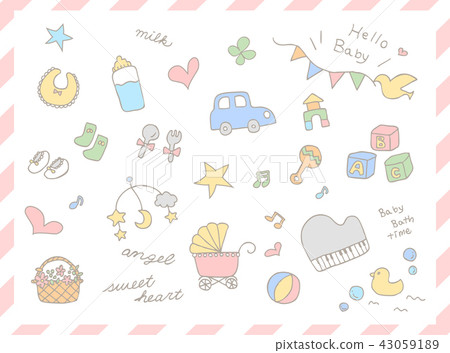 Hand-painted baby goods set 43059189