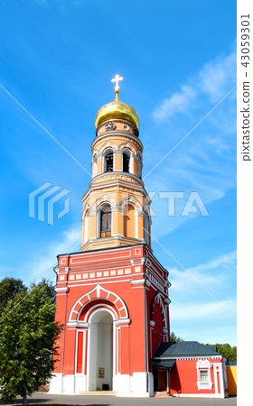 Photo of the Orthodox bell tower illuminated 43059301