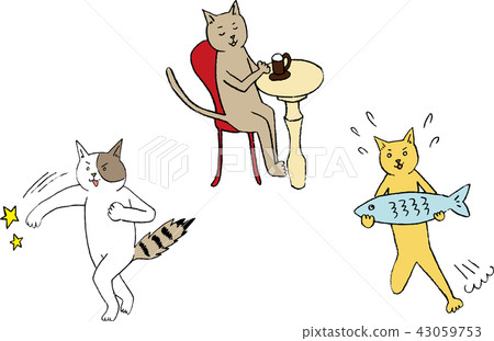 Cat illustration set 43059753