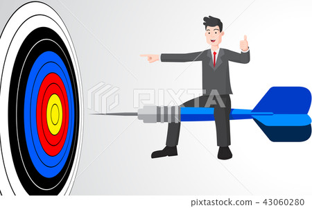 Businessman on target dart business concept Businessman on target dart business concept 43060280