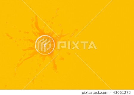 Minimal concept, Orange fruit on Orange juice 43061273