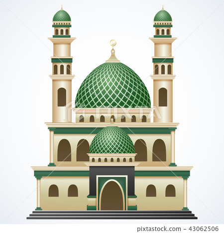 Islamic mosque building with two tower Islamic mosque building with two tower 43062506