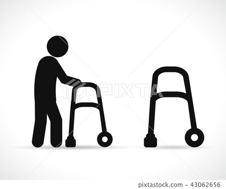 Vector walker disabled black icons - Stock Illustration [43062656] - PIXTA