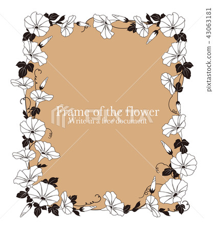 Decorative frame of Japanese morning glory, Decorative frame of Japanese morning glory, 43063181