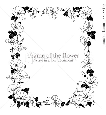 Decorative frame of Japanese morning glory, Decorative frame of Japanese morning glory, 43063182