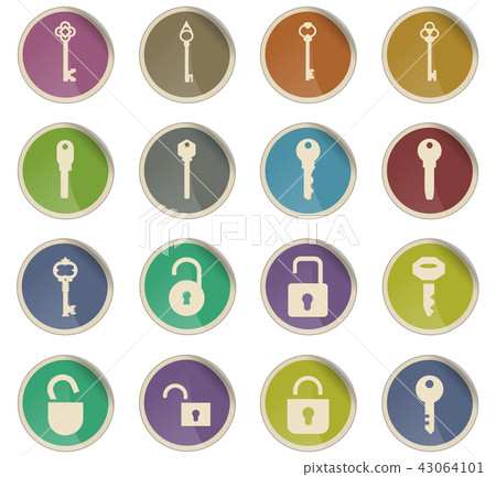 lock and key icon set lock and key icon set 43064101