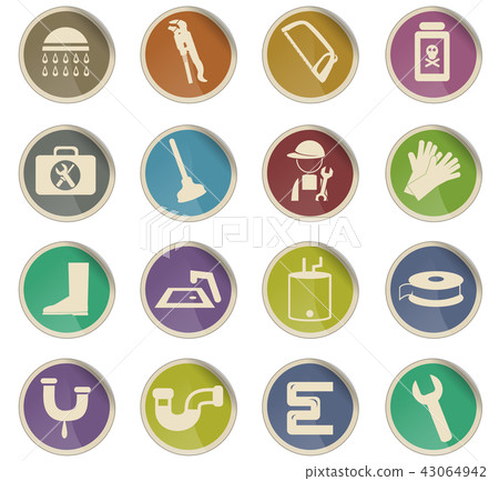 plumbing service icon set 43064942