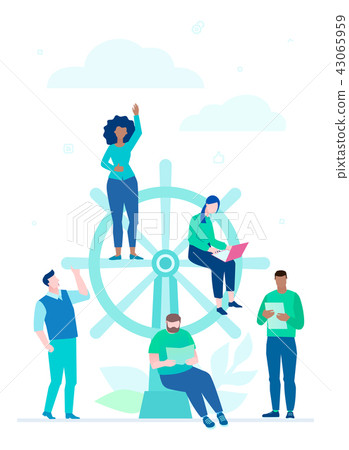 Business management - flat design style colorful illustration Business management - flat design style colorful illustration 43065959
